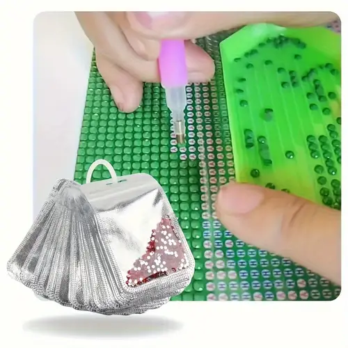 100Pcs DIY Diamond Painting Tools Self Adhesive Bags Drills Glued Stone Storage Sealing Craft Supplies Embroidery Accessories - Image 3