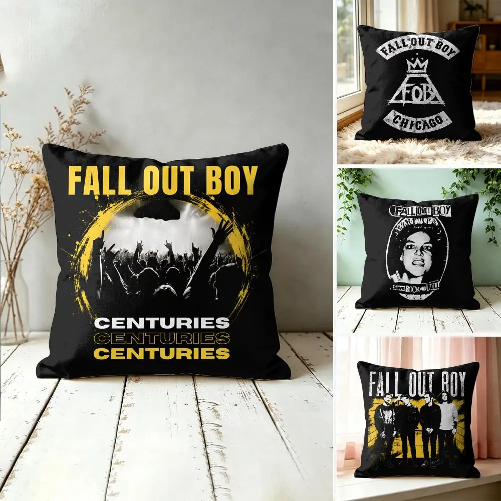 Fall Out Boy Rock Band Cool Cushion Cover Square Decorative Throw Pillow 40x40cm For Sofa Bedroom Living Room Home Decor