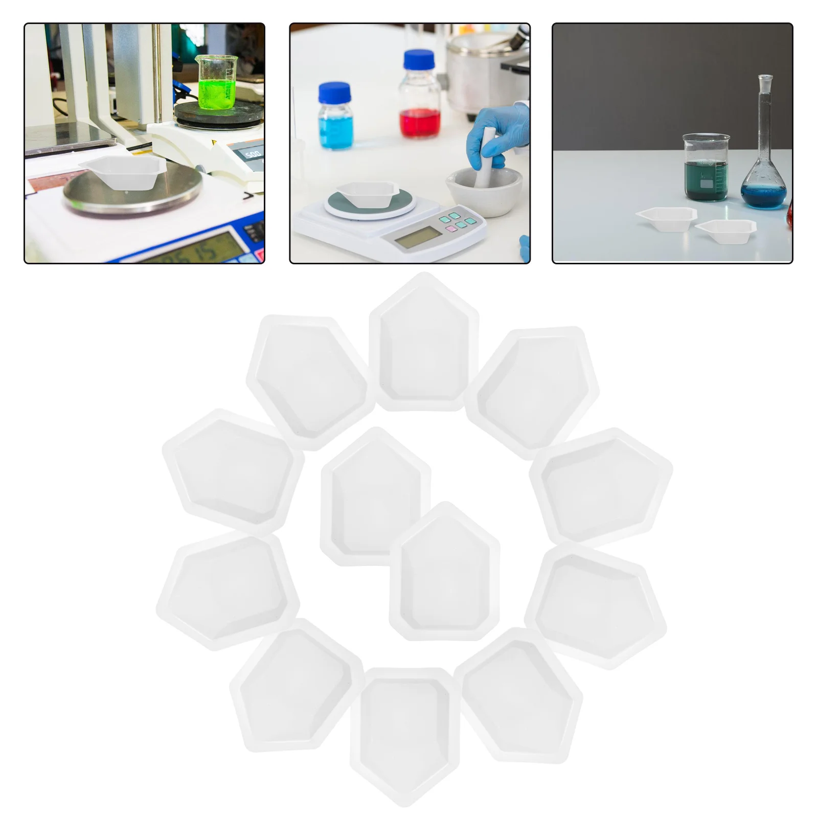 20pcs Weighing Boats Plates for Powder Kitchen Reusable Plastic Square Design Accurate Measurement