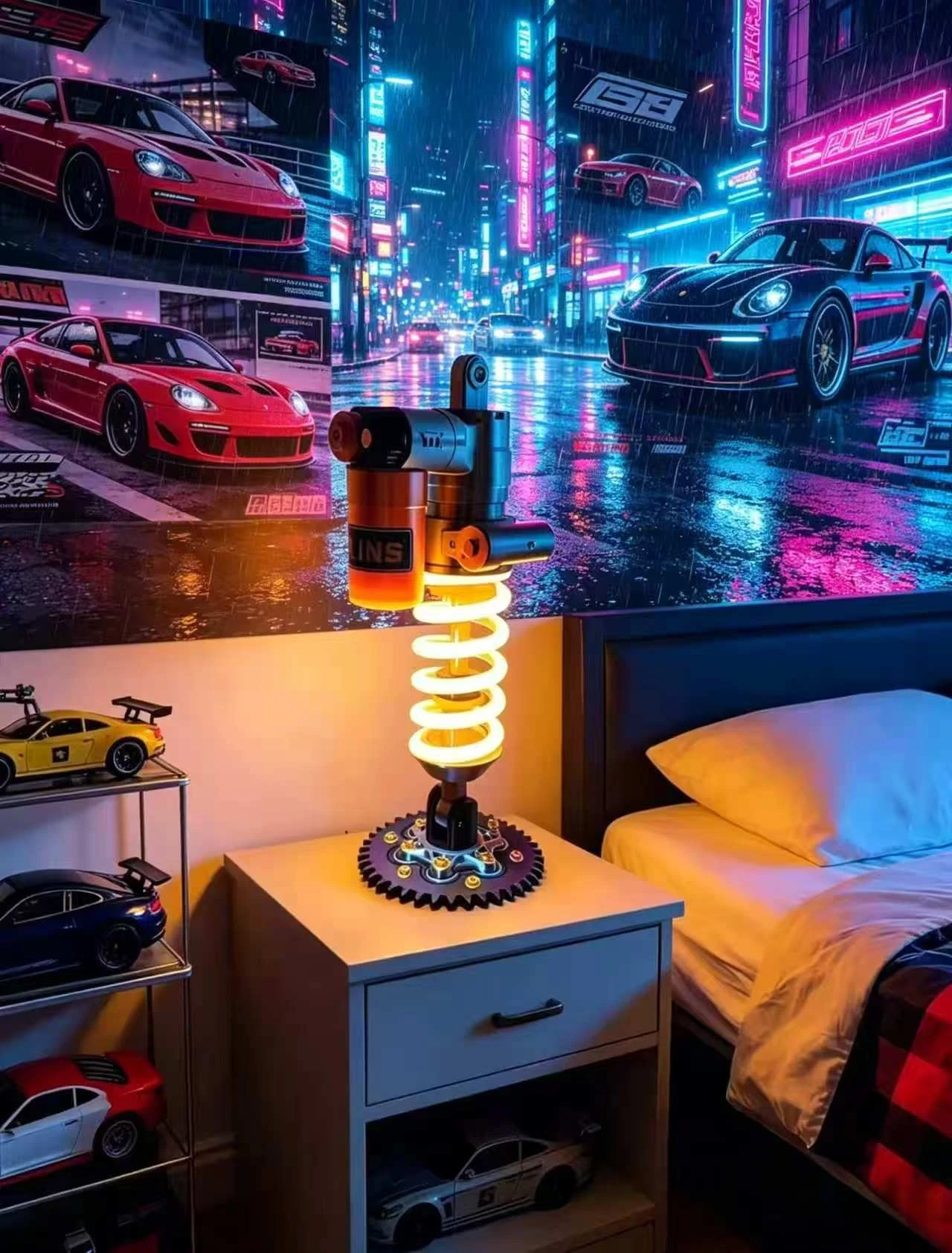 Luz ambiental DIY para amortiguador de motocicleta, lámpara LED universal para decoración de interiores de coche, accesorios ornamentales