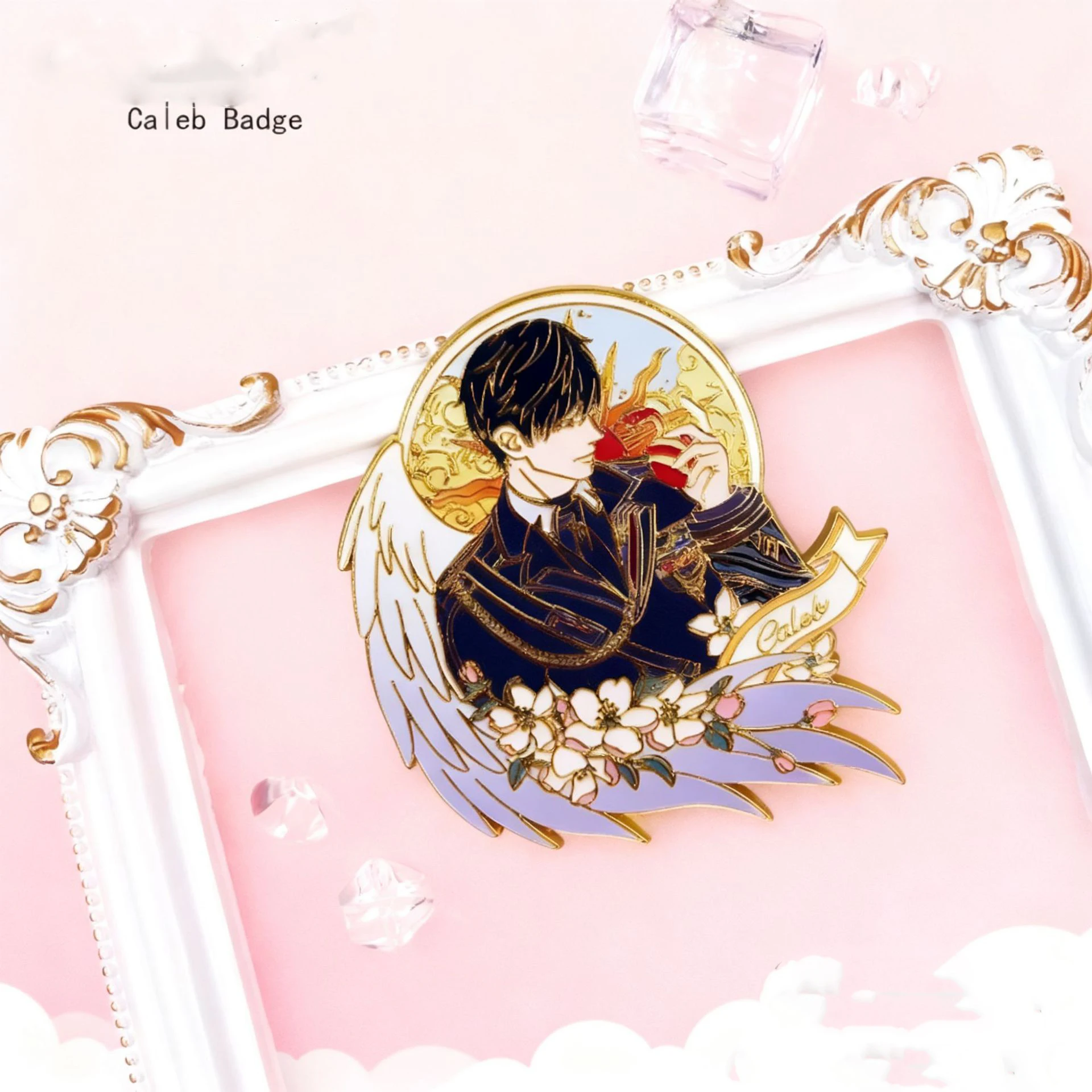 Love And Deepspace Caleb Cosplay Badges Anime Character Xmas Brooches Pins Christmas Party Props FansNew Year Gifts
