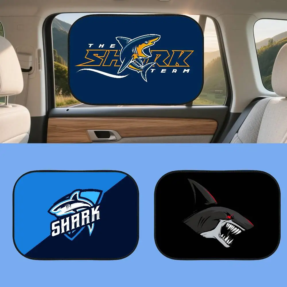 

S-Shark Logo Cartoon Generic Car Window Shades Sun Covers Seat Sun Protection Static Cling Cars Shades Blackout For Vehicles