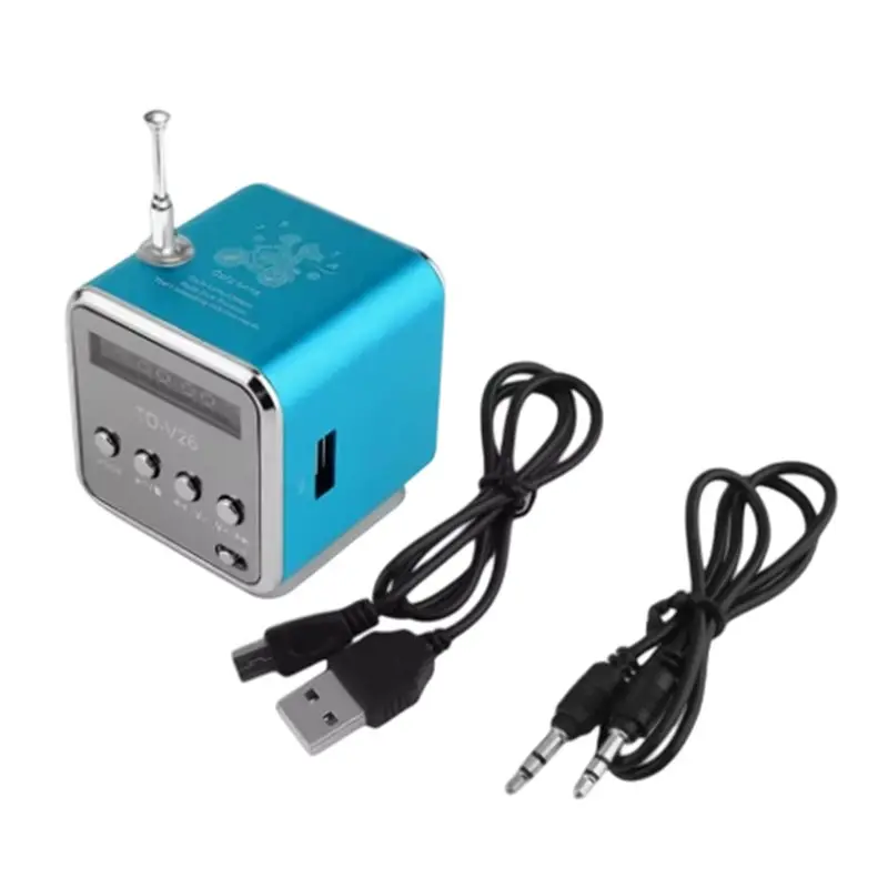 

TD-V26 Digital Portable Mini Fm Radio Receiver Wireless Speaker Mini FM Radio LED Loudspeaker MP3 Support SD/TF Card A
