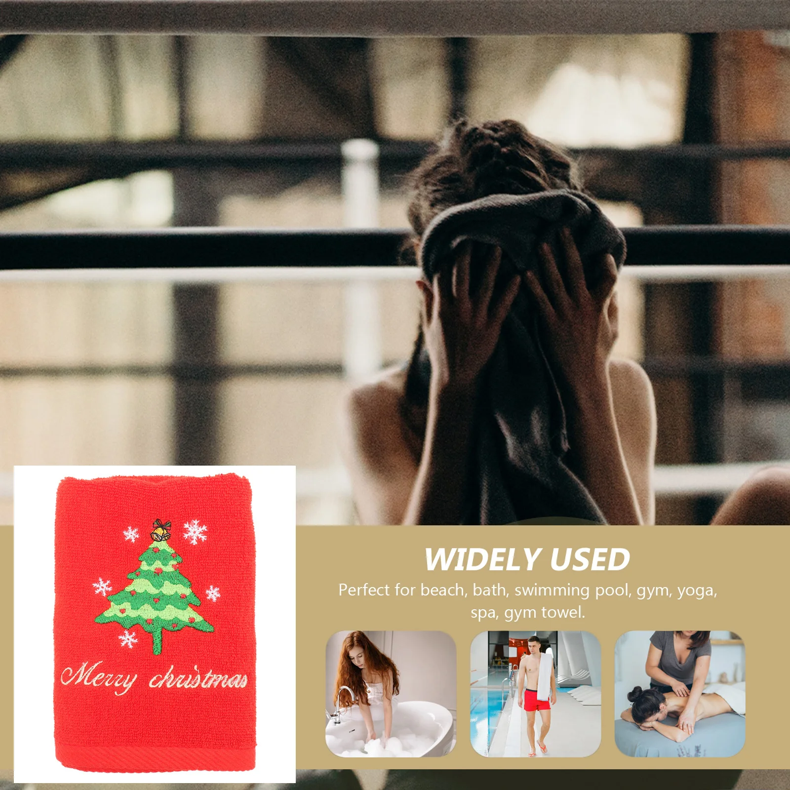 2 قطعة مناشف قطنية لعيد الميلاد، مناشف يد مطرزة، غسيل ناعمة ماصة للحمام والمطبخ، هدية العيد