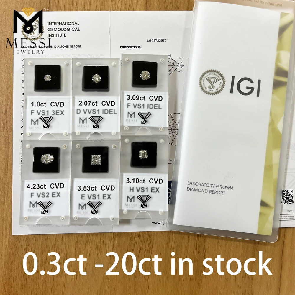 Lot De 17 Diamants CVD Ronds 2,50 Mm - Couleur D, Clarté IF - 1 Ct Total - Neuf