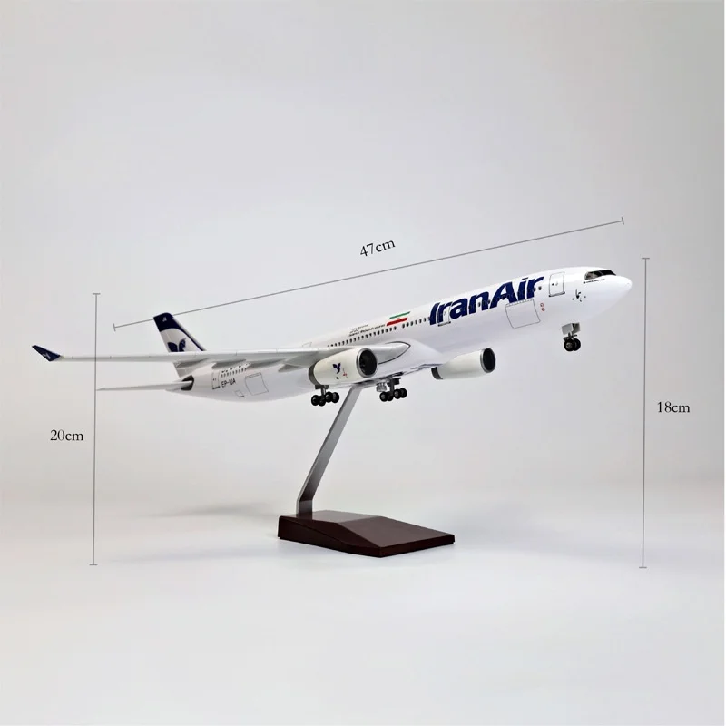 47cm Scale Plane Model Air-bus Air Iran A330 Airways Airplane Airline Adults Fun Plane Model With Landing Gear Resin Plane Gift