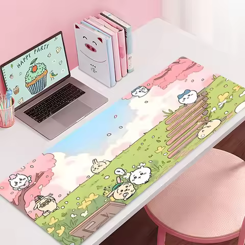 Gaming Mousepad Chiikawa Anime Mouse Mat Office Gamer Computer Non-Slip Mouse Pad HD Print Desk Mat PC carpet Large Mousepad