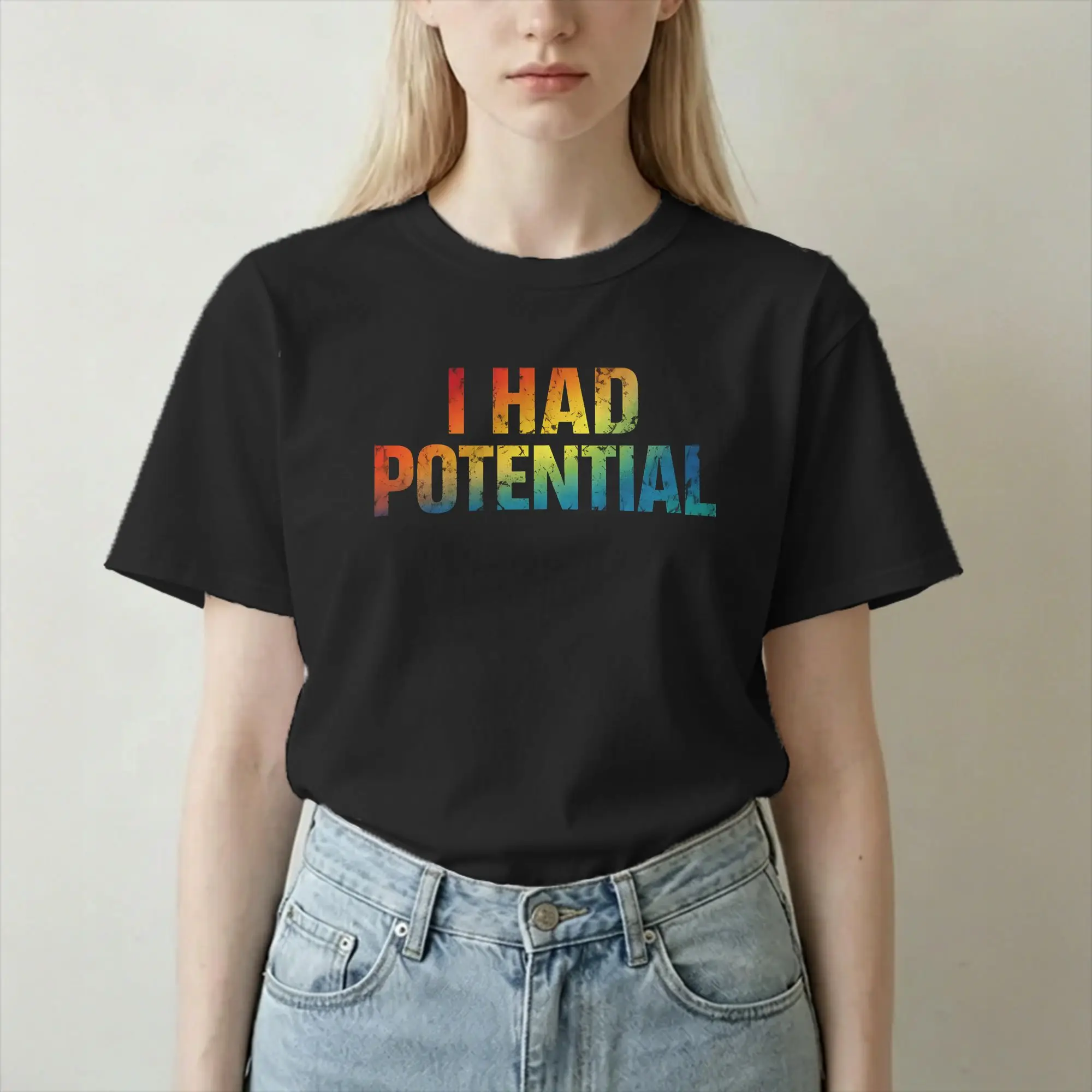 Men Women T-Shirt I Had Potential Funny Meme Novelty 100% Cotton Tees Short Sleeve Project Hail Mary T Shirt Clothes Printed