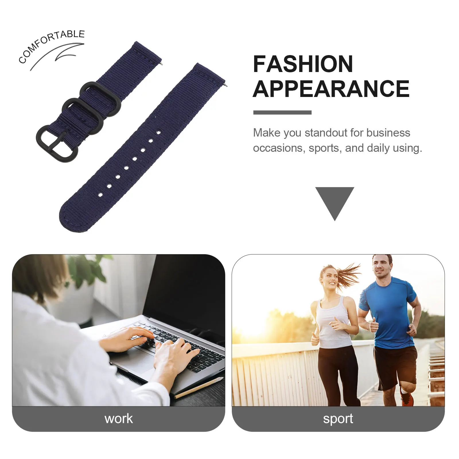 

Adjustable Nylon Watch Strap Comfortable Durable Breathable Wristband Easy Installation Flexible Skin Friendly Premium For