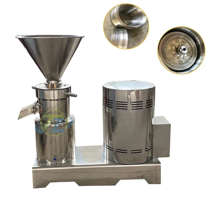 Molino coloide de acero para mantequilla de maní, máquina trituradora de pasta de sésamo, componente central, Motor, maquinaria de procesamiento de carne, nueva condición