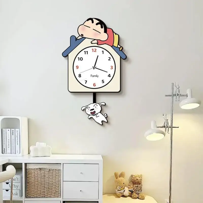 

Бесшумные настенные часы Crayon Shin Chan, декоративная картина для ресторана, новые часы-качалки для гостиной, часы без сверления, настенная подвеска