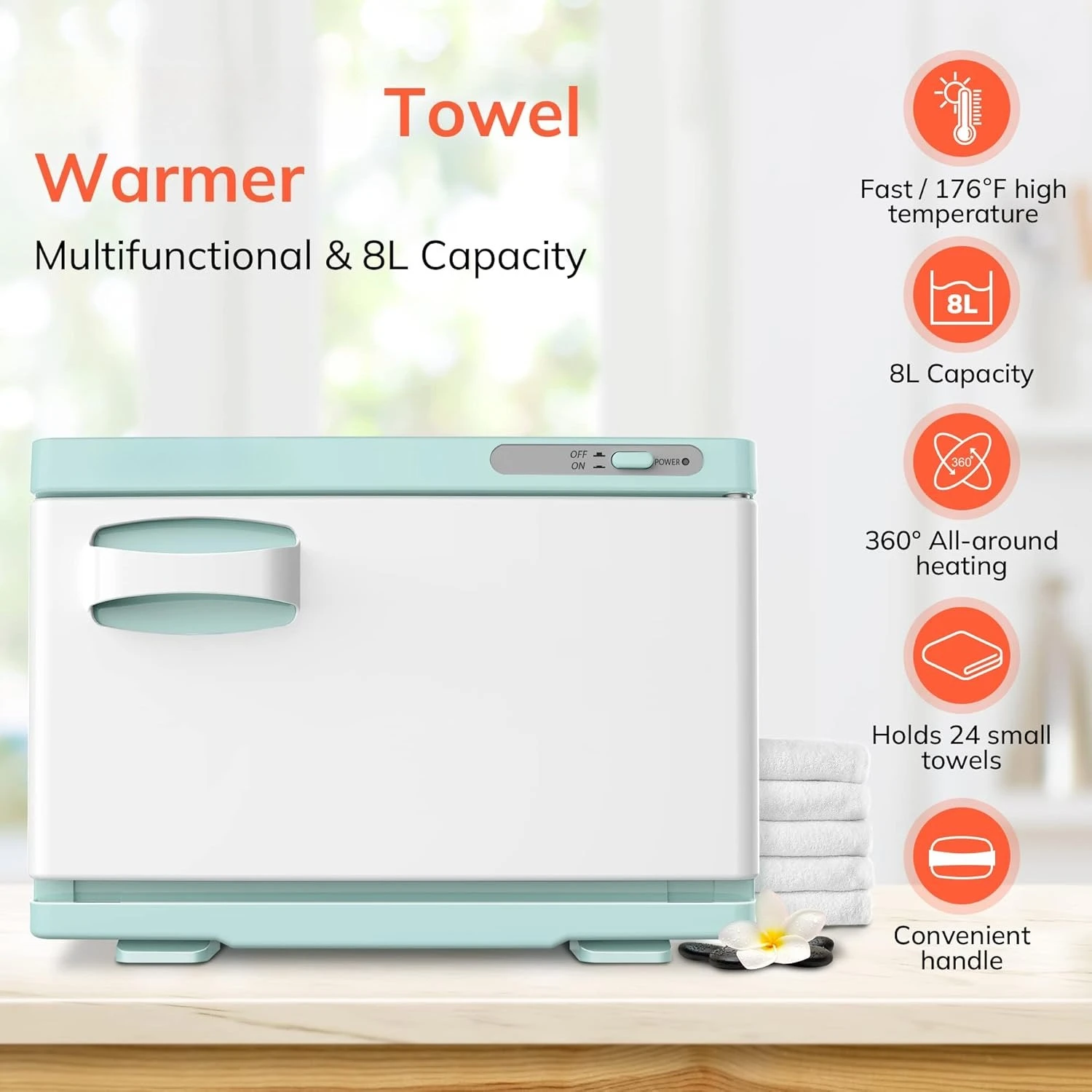 

8L Professional Hot Towel Warmer Cabinet, Use for Spa & Salon and Bathroom, Upgrade Fast Heating Aluminum Interior