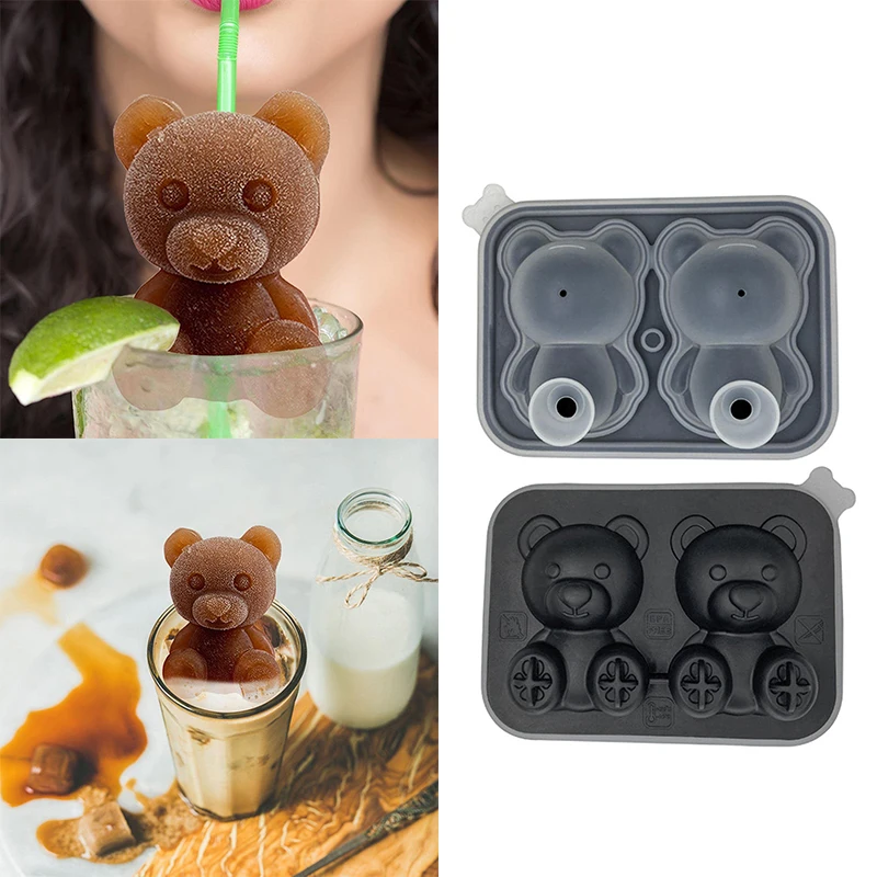 

Silicone Bear Ice Cube Mould Homemade Milk Tea Coffee Drinks Companion Cute Diy Compartment Ice Making