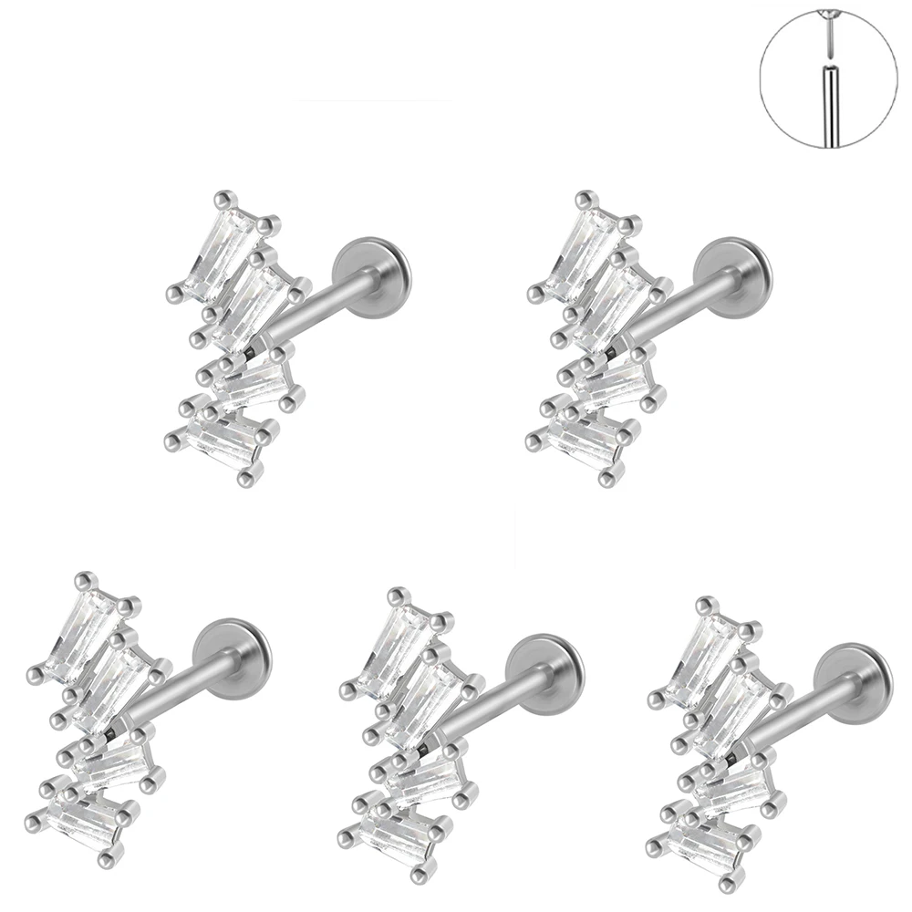 Surgical Steel Marquise CZ Leaf Shaped Stud Earring