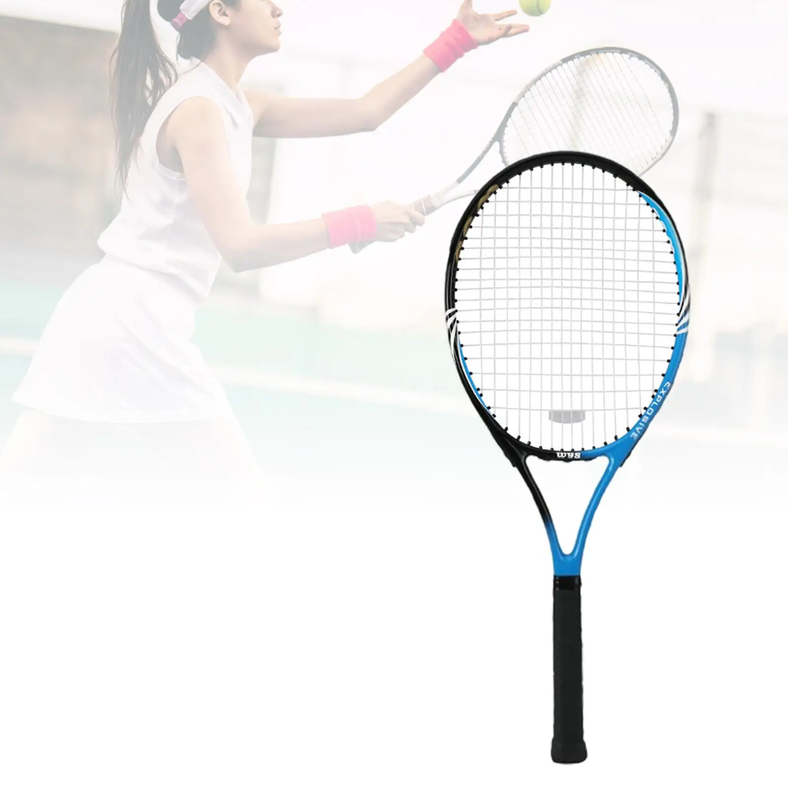 Professional Beginner Tennis Racket with Large Sweet Spot Carbon Frame and Nylon Strings for Beach Backyard Games view 4