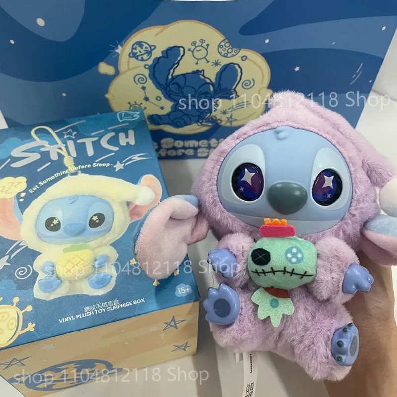 

Disney! Новая серия Stitch Eat Some Thing Before Sleep, виниловая слепая коробка, сумка, подвеска, милая плюшевая кукла, загадочная коробка, игрушка-сюрприз, подарки