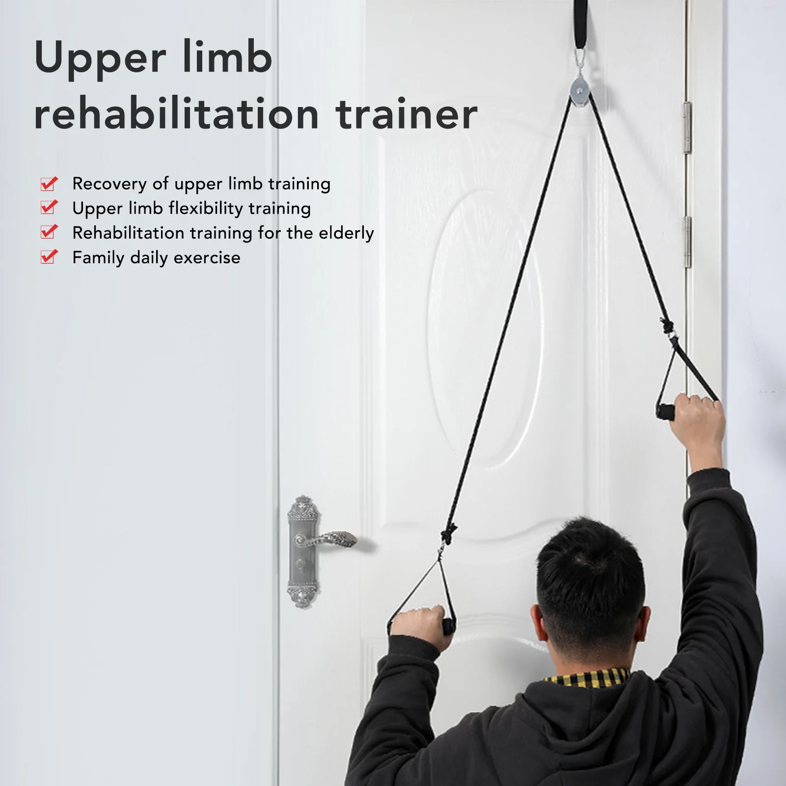 Over Door Shoulder Pulley Shoulder Exercise Pulley System Foam Handle Over Door Rehabilitation Training Equipment for Arm Back