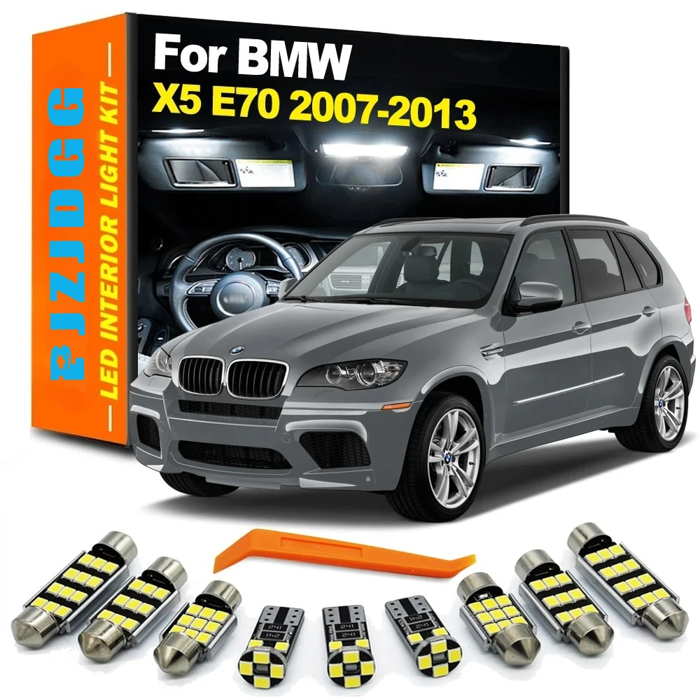 23Pcs Canbus LED Bulb Interior Dome Door Plate Light Kit For BMW X5 E70 2007 2008 2009 2010 2011 2012 2013 Accessories