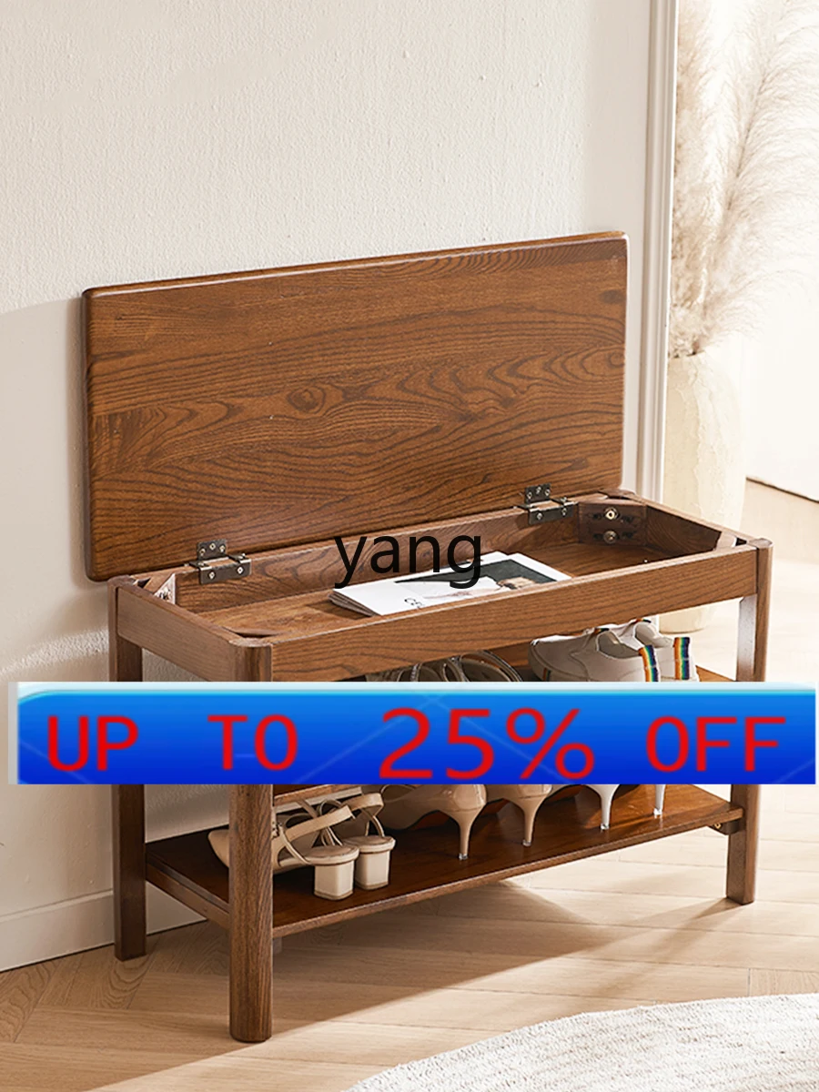 LH   all-solid wood shoe change stool, multi-layer shoe stool and shoe cabinet integrated at the door of the home