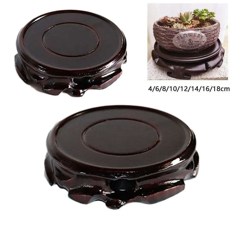 New Round Planters Stand Ornaments Display Fish Tank Vase Seat Plant Caddy Stand Wooden Flower Pot Tray Garden Supplies