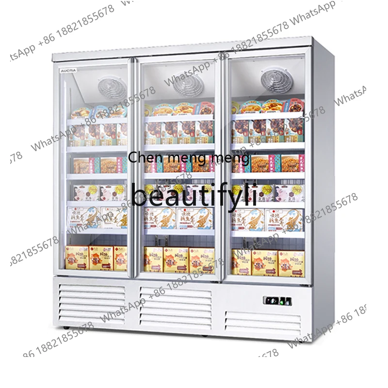 New arrive Three-door Refrigerated Display Cabinet Commercial Large Capacity Air-cooled Frost-free