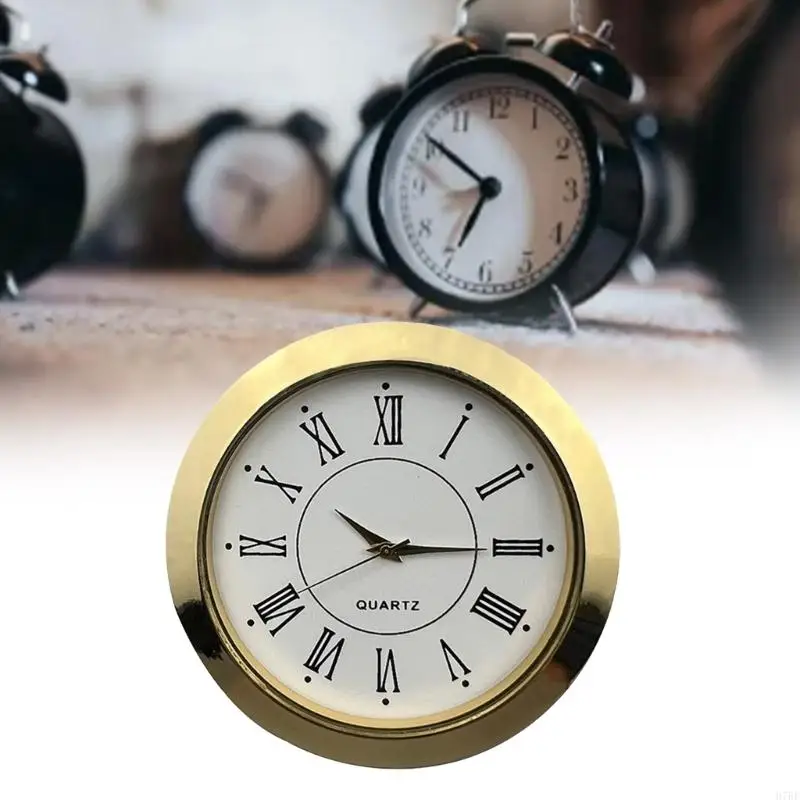 H7BF Stylish 55mm Clock Insert DIY Movement Round Clock Head Inlaid Reliable Time Display, Suitable for Various Settings