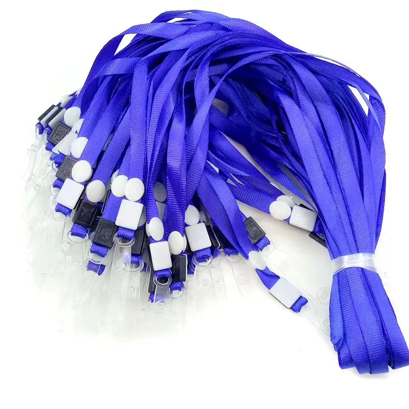 10 PCS Blue Lanyards ID Badge Holder Neck Rope and Cardholder Clear Waterproof Sleeve Pouch Plastic Protector
