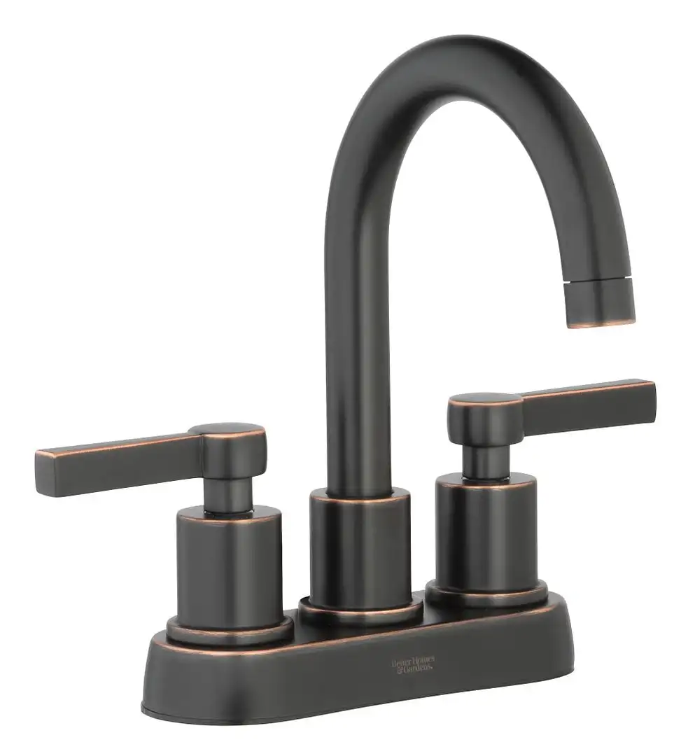 

Two Handle Bathroom Sink Faucet, Oil-Rubbed Bronze Accessories Installed on 3-hole Sinks W/ A 4-inch Centerset Configuration