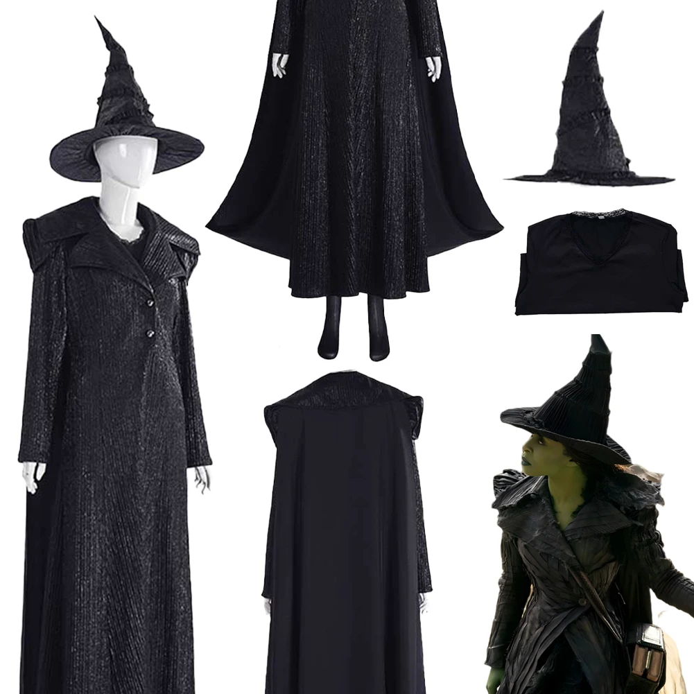 fantasia-wiked-2-sorciere-elphaba-cosplay-cape-noire-costumes-2025-film-disfraz-costume-adulte-femmes-halloween-carnaval-fete-vetements