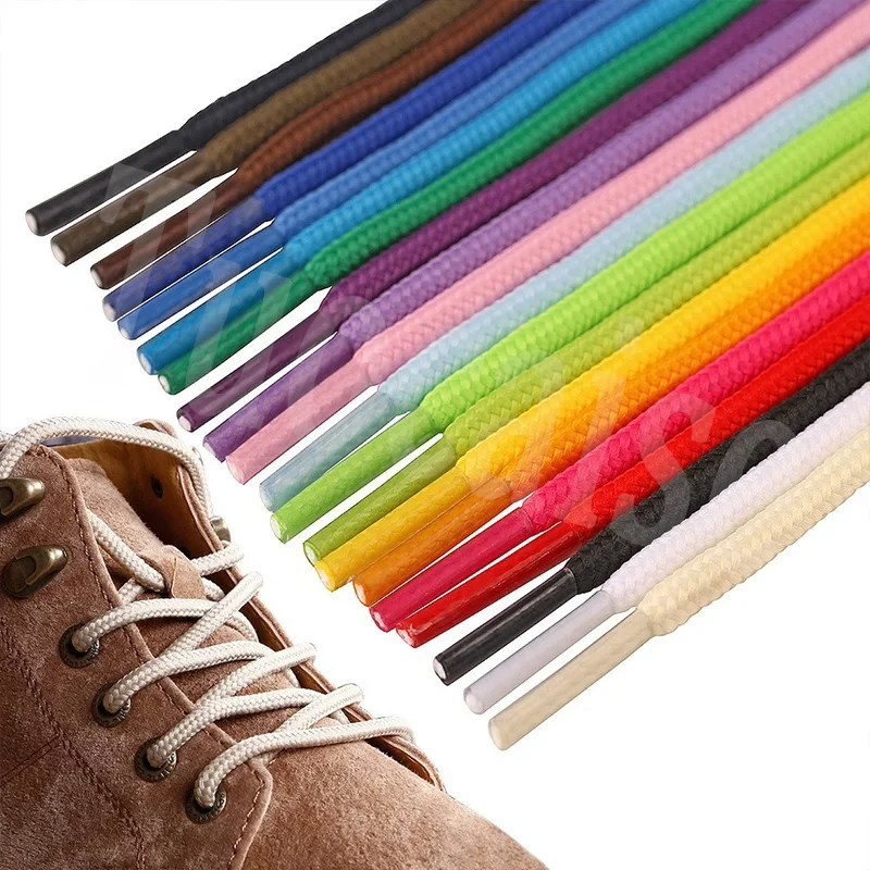 Unisex Round Shoelaces Colorful Hiking Sneakers Shoelace Black Shoe Laces Fits All Shoes Fashion Sport Boots Lacets Shoestrings