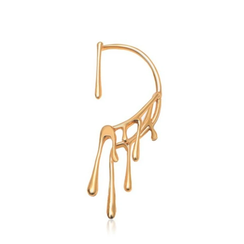 

European and American exaggerated dripping wax personalized lava earmuffs, retro stud earrings jewelry