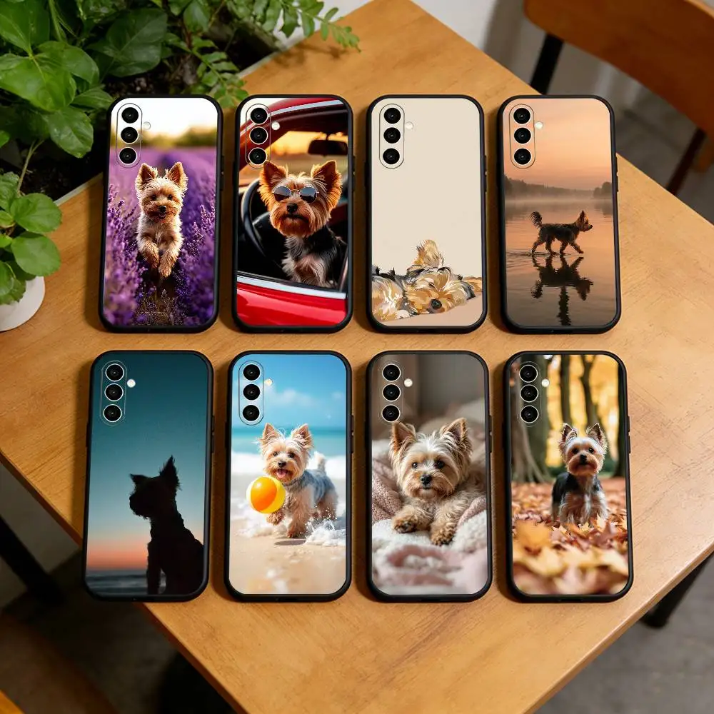 Yorkshire Terrier Cute Dog  Phone Case Black Silicone Soft For Samsung Galaxy A73,A72,A71,A70,A53,A52,A51