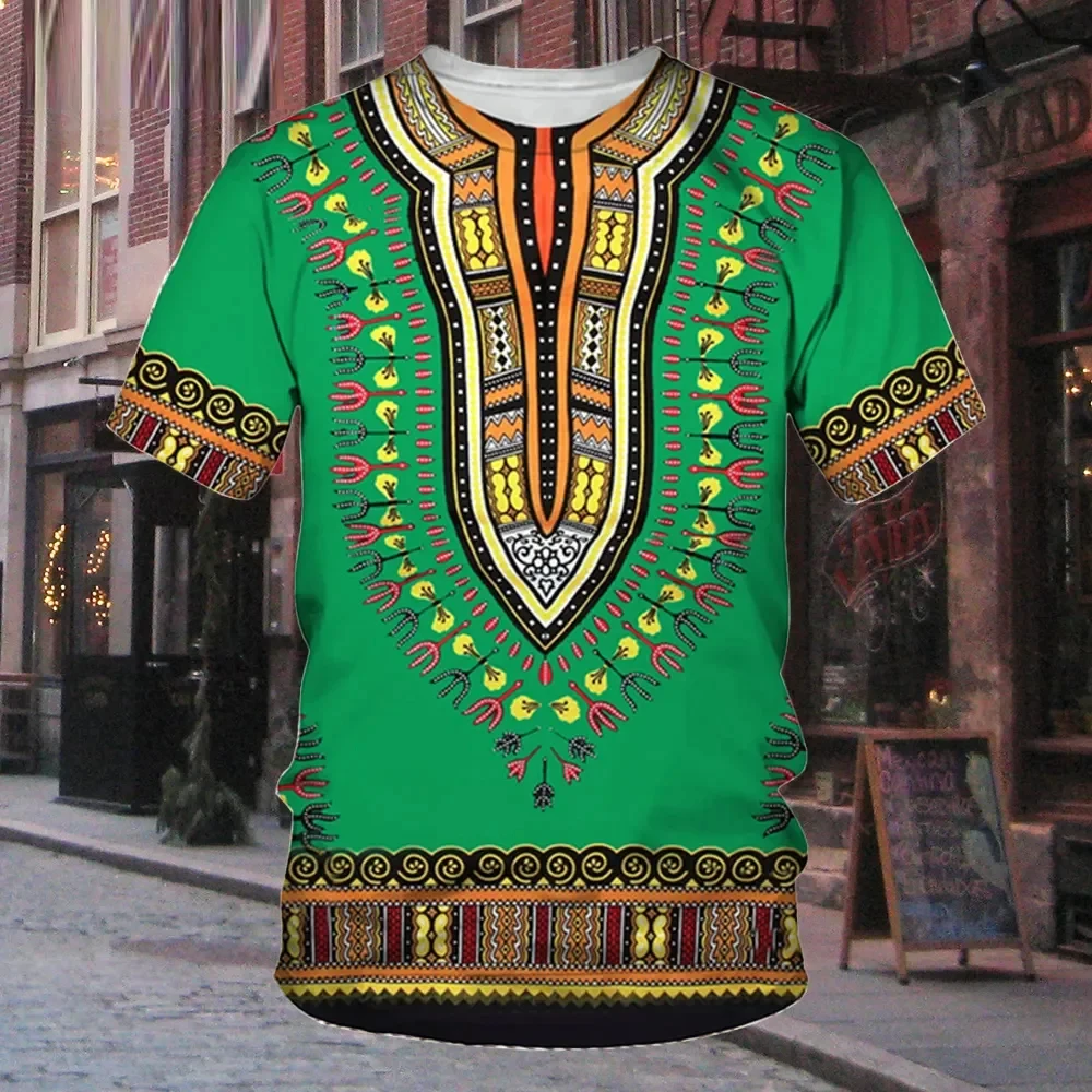 Vintage African Style 3D Print T-Shirts Streetwear Men Fashion Harajuku Casual Oversized O-Neck T Shirt Tees Tops Clothing