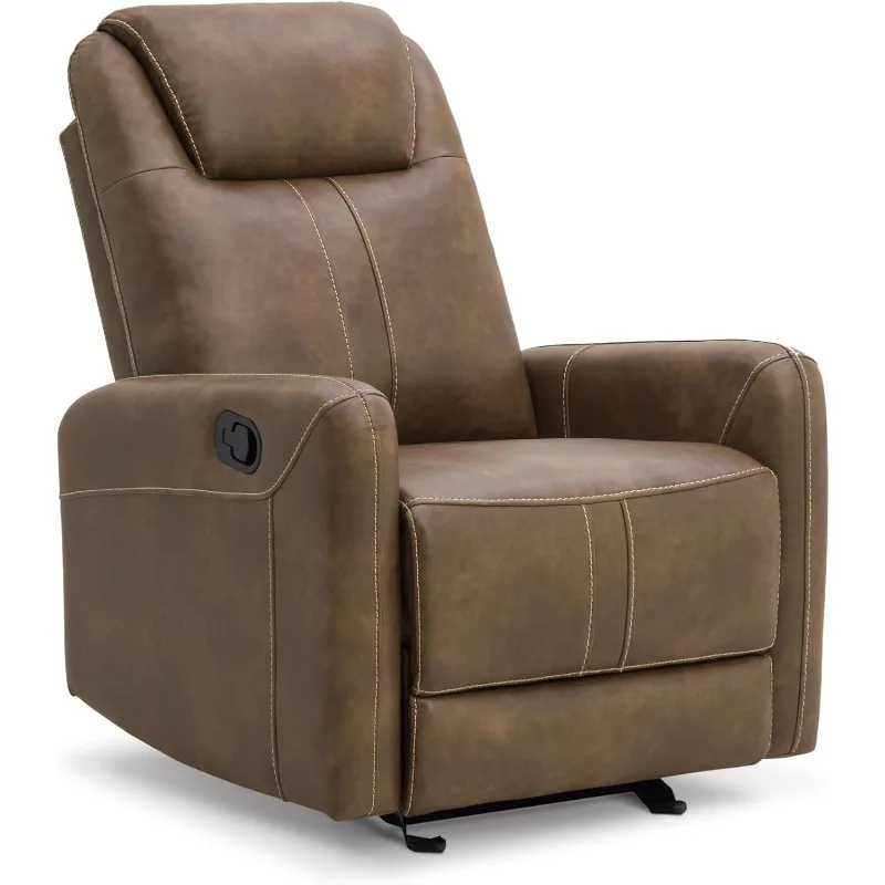 Leather Recliner Chair Faux Reclining Sofa Lazy Boy Glider Rocking Function with Armrest for Living Room Bedroom