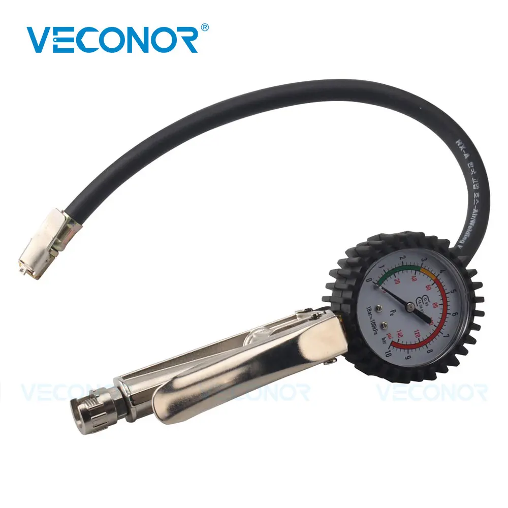 Tire Inflator with Pressure Gauge 140 PSI for Truck/Car/Bike 10 BAR 3 Function Air Compressor Pump Dial Pressure Meter Gauge