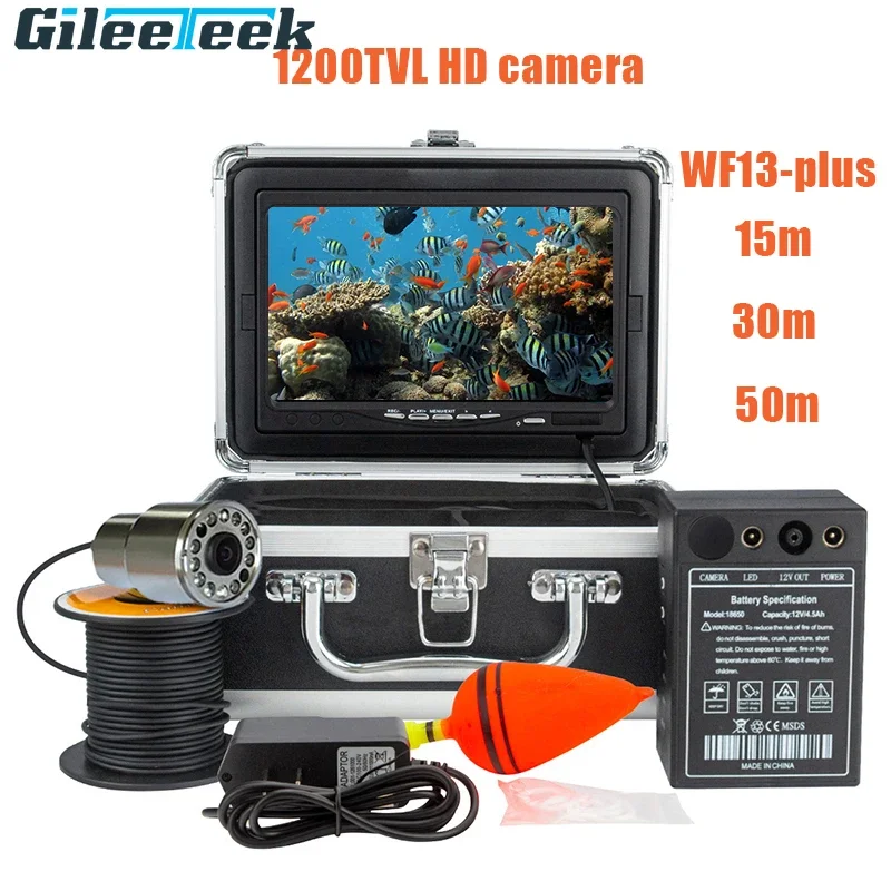 WF13-plus 7/9Inch Fish Finder Underwater Fishing Camera Infrared LED Waterproof Underwater DVR Video Cam 1200TVL Fishing Camera