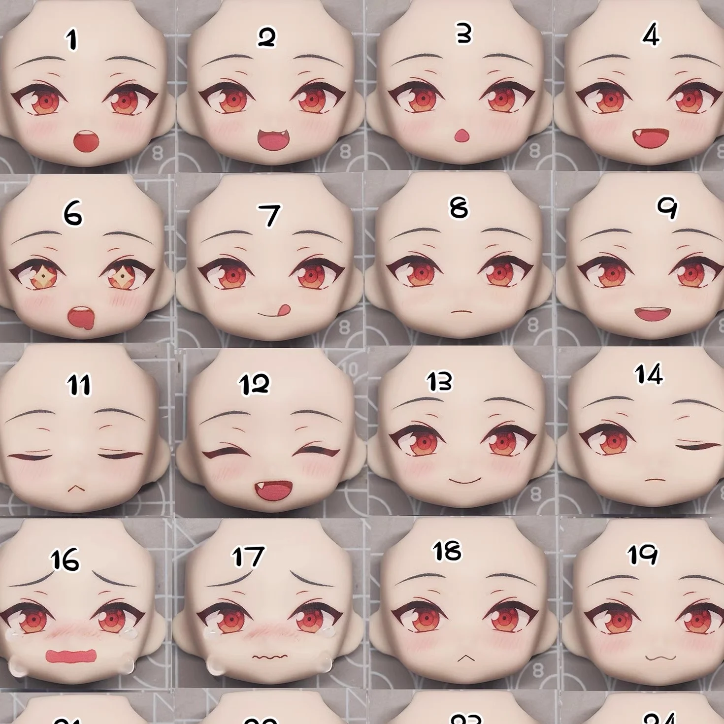 ES Raiho Ob11 Face GSC YMY 1/12 Doll Handmade Water Sticker Faceplate Anime Game Cosplay Toy Accessories