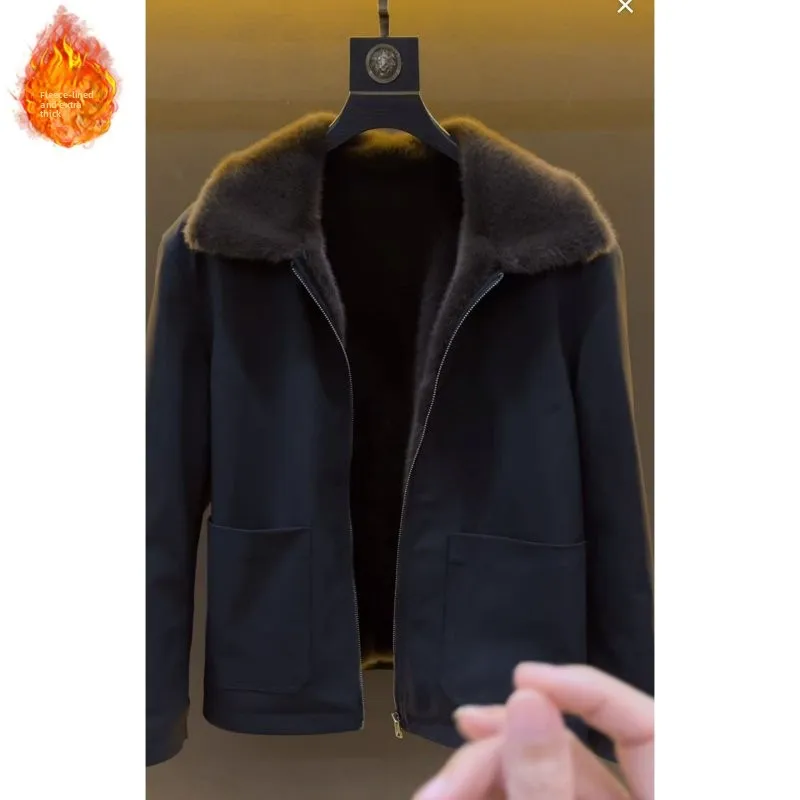 

Winter Thiened Fce Lined Jaet Men's Faion Warm Outerwear Stand Fit Casual Sle Youth ular Polyester Fabric