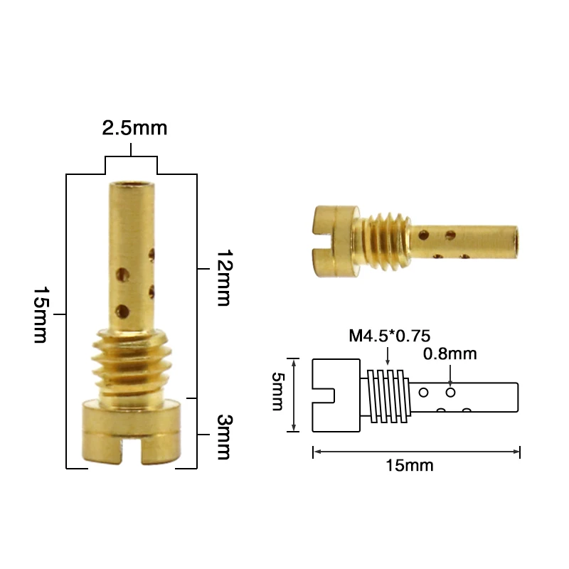 Alconstar-10pcs Carburetor Main Jets Slow Pilot Jets M4.5*0.75 OEM N424-25B for PWK PWM Keihin CV CVK CVH FCR Carb Set