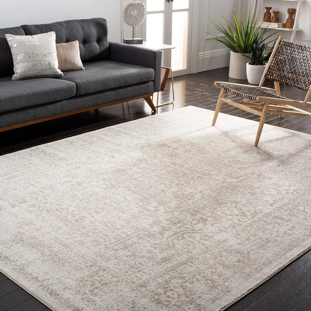 

Collection Area Rug - 9' X 12', Ivory & Taupe, Oriental Distressed Design, Non-shedding & Easy Care,Collection Area Rug