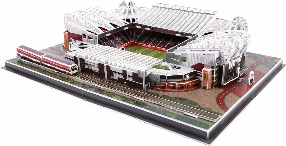 

[Funny] 186Pcs/set The Red Devils Old Trafford Club RU Competition Football Game Stadiums building model toy gift original box