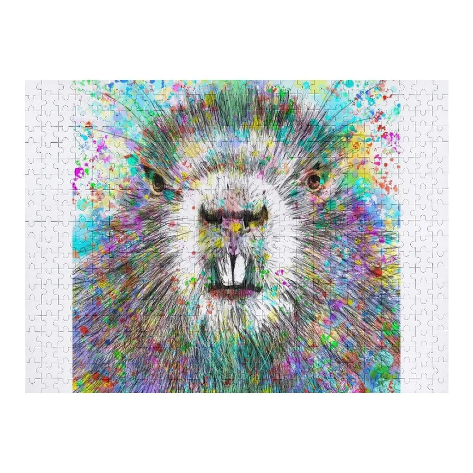 

BEAVER портрет акварелью и карандашный пазл .1 Персонализированный подарок для женатых Персонализированный пазл