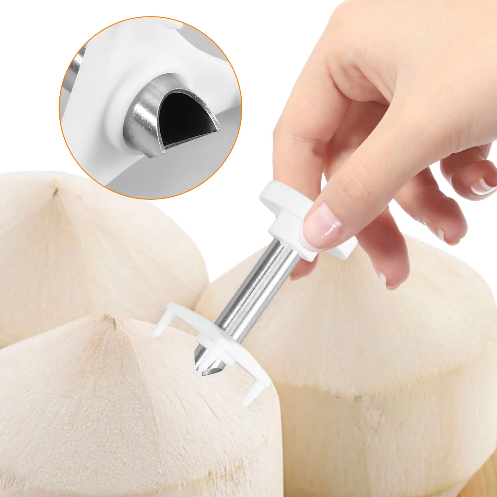 

2 Pcs Coconut Opener Coconuts Tool Accessories Hole Maker Cracker Opening Supplies