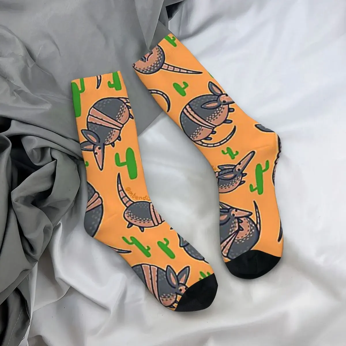 Calcetines largos con patrón de Armadillo para hombre y mujer, medias absorbentes de sudor Harajuku, accesorios para todas las estaciones, regalo de cumpleaños