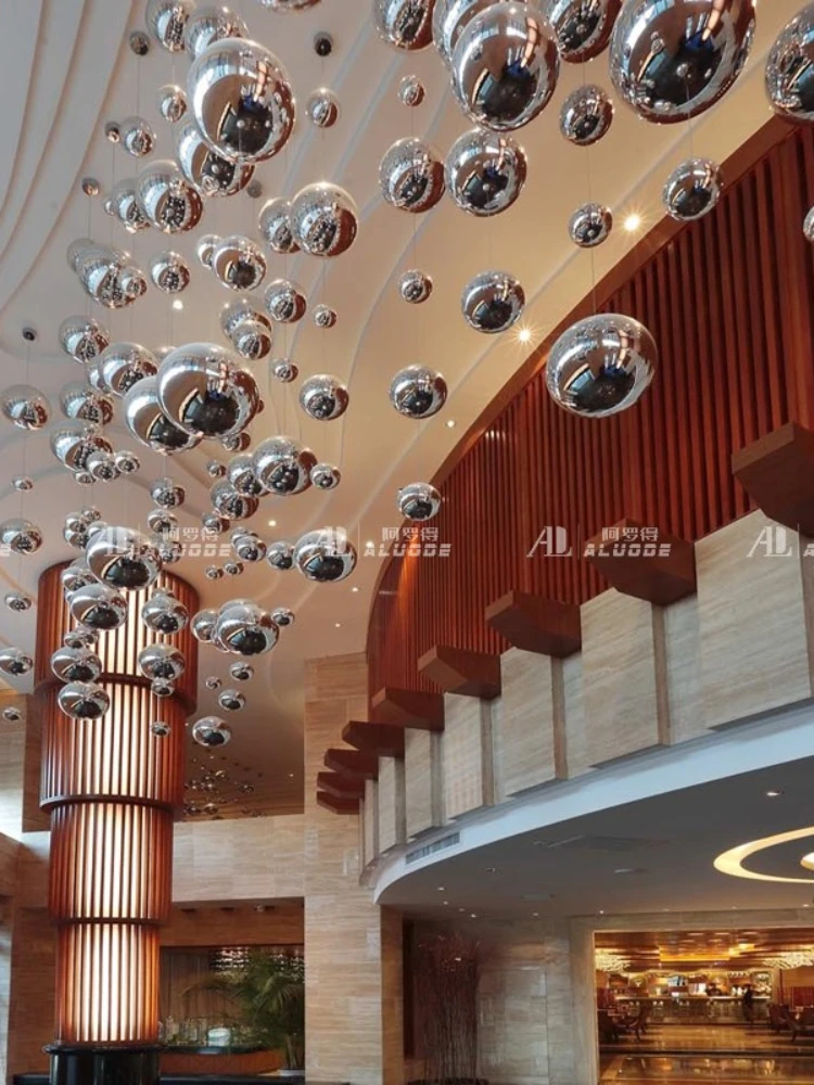 Custom-made hanging ornaments in the lobby of Aloud Hotel, sand table glass ball device in the sales department, art restaurant