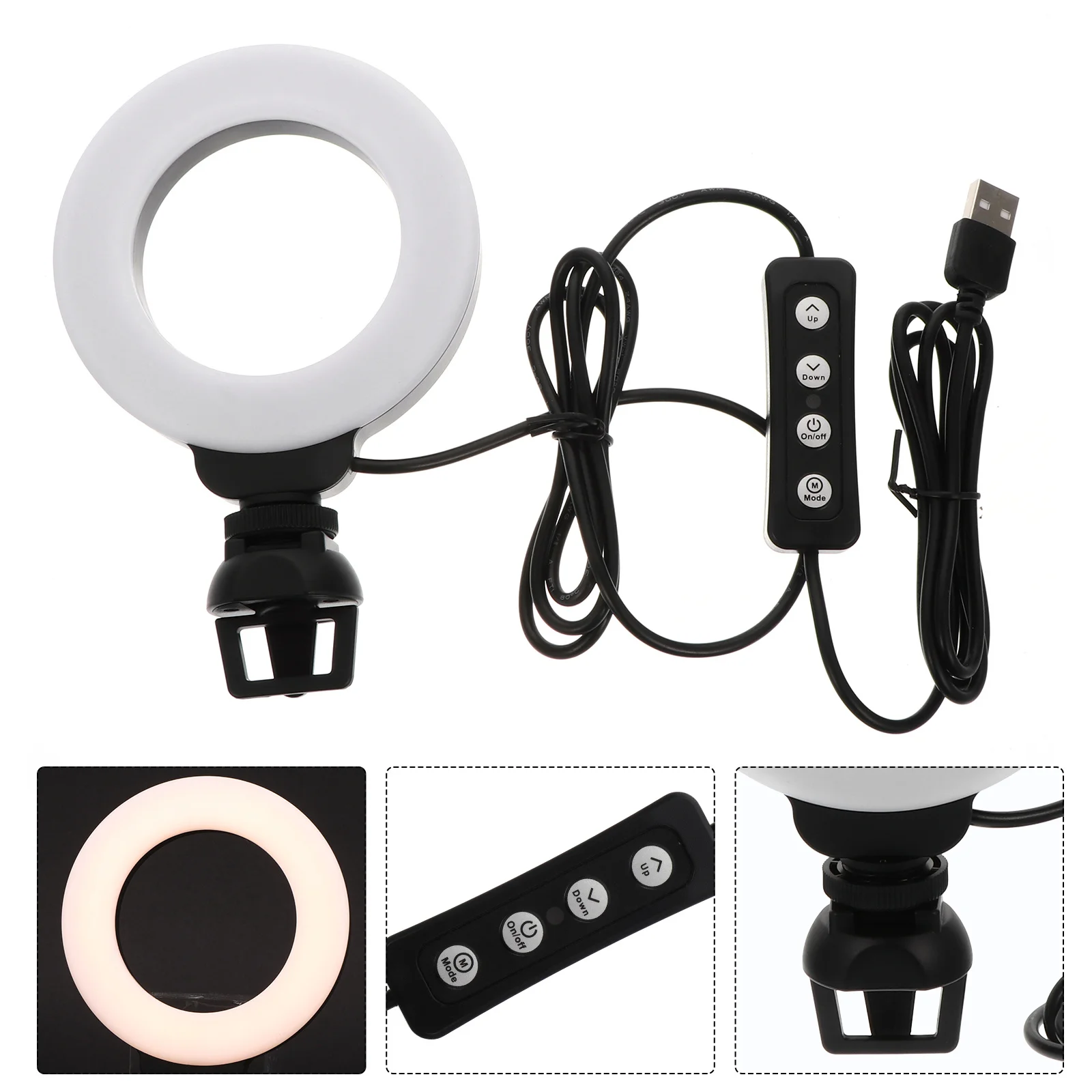 4 بوصة Led حلقة الضوء لعقد مؤتمرات الفيديو عن بعد العمل البث المباشر التصوير الفوتوغرافي ماكياج بث الإضاءة ملء الضوء