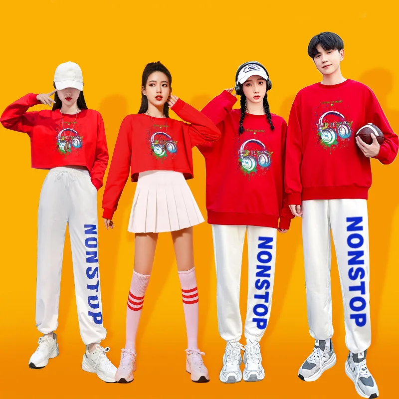 طقم ملابس رياضية للتمارين الهوائية، زي مدرسي للرقص، ملابس أداء رياضية للطلاب البالغين في الفعاليات الرياضية