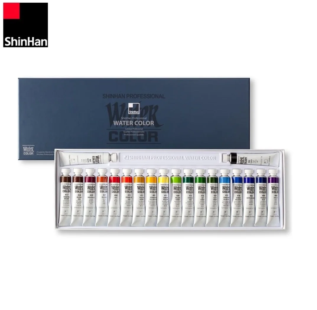 SHINHAN Professional Transparent Watercolor Paint 30 Color 7.5ml Set/20 Color 12ml Set for Artist Drawing Brush Art Supplies