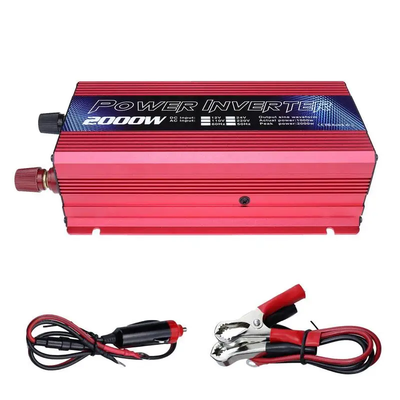 

Car Power Inverter 2000W Power Supply Voltage Interchanger DC12V To AC 110-220V Easy To Use Powerful Modified Sine Waves