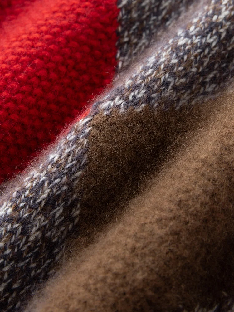 Addonee outono inverno feminino 100% camisola de caxemira argyle jacquard estilo preppy o-pescoço pulôver grosso macio malhas de caxemira